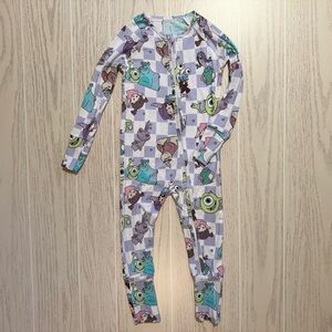 Disney Monsters Inc Bamboo Zippy Pajamas Baby 18–24M 2-Way Zip Footed New